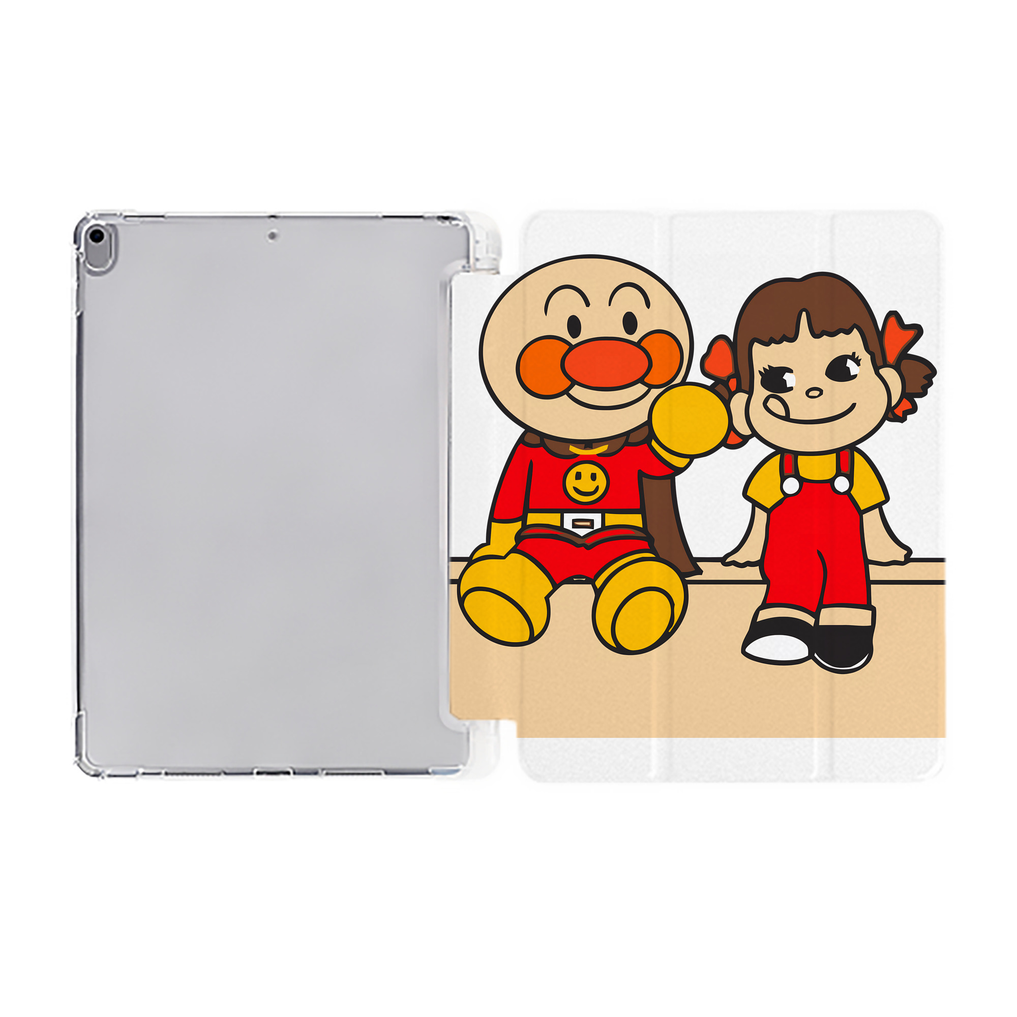 （画像用） アンパンマン Anpanman IPad ケース ペン収納付き 三つ折りスタンド PUレザー×シリコン 対応機種9.5/10.5/10.9インチ